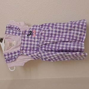 First Impressions Lavender Gingham Dress Set - 24 mo